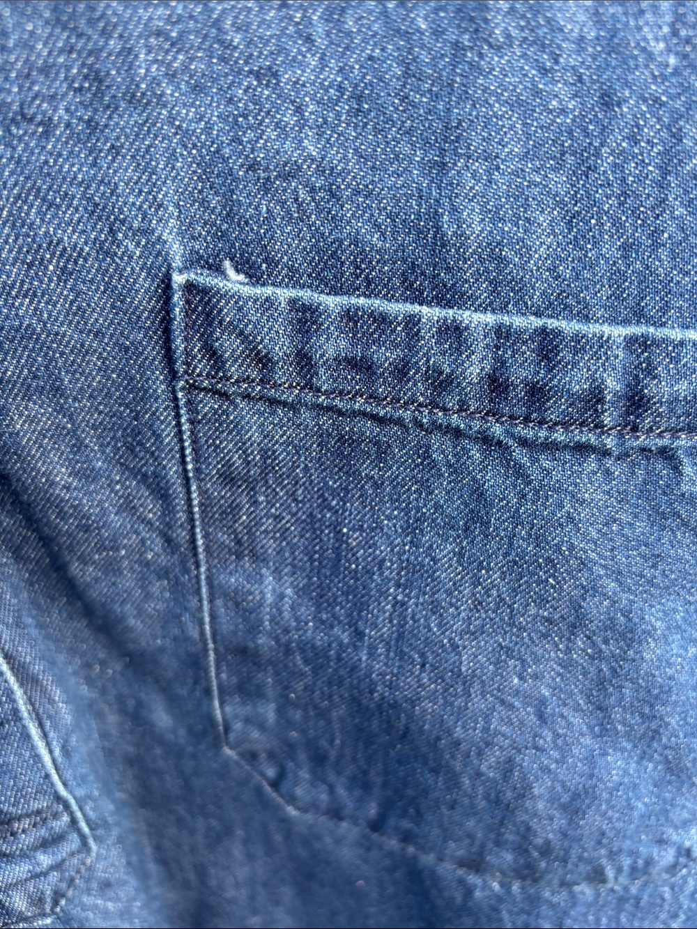 Long Sleeve Denim Pullover Shirt - Classic Blue - Picture 6 of 10